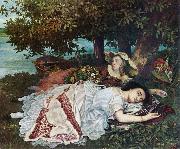 Gustave Courbet Madchen an der Seine France oil painting artist